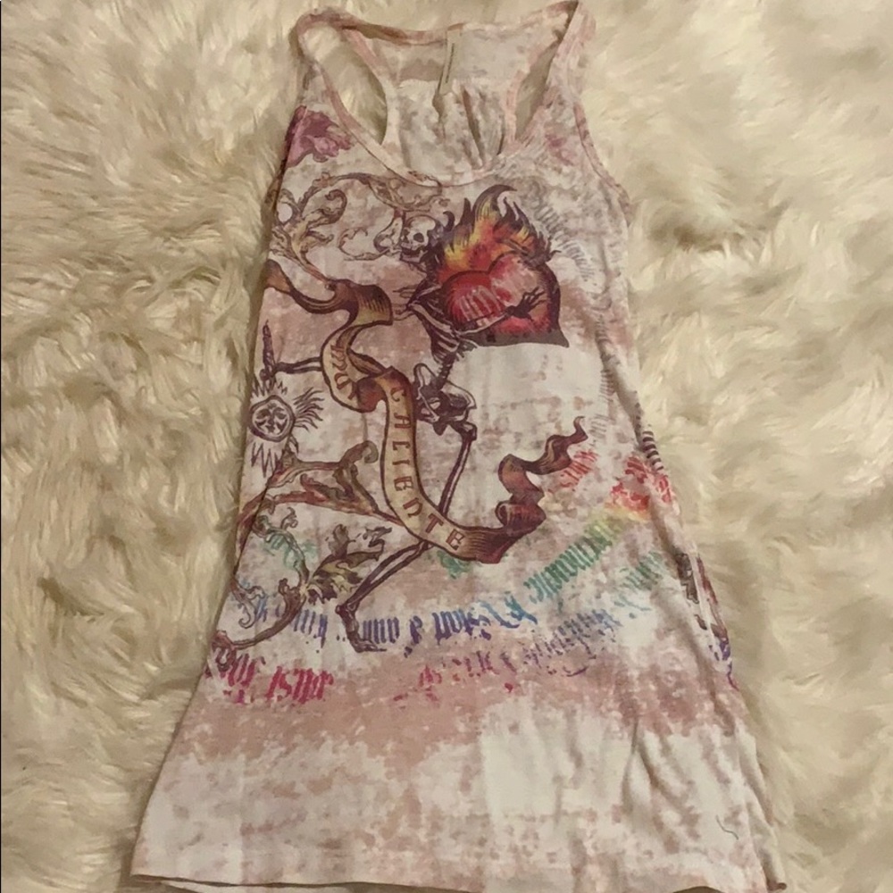 Graffiti like tank top.